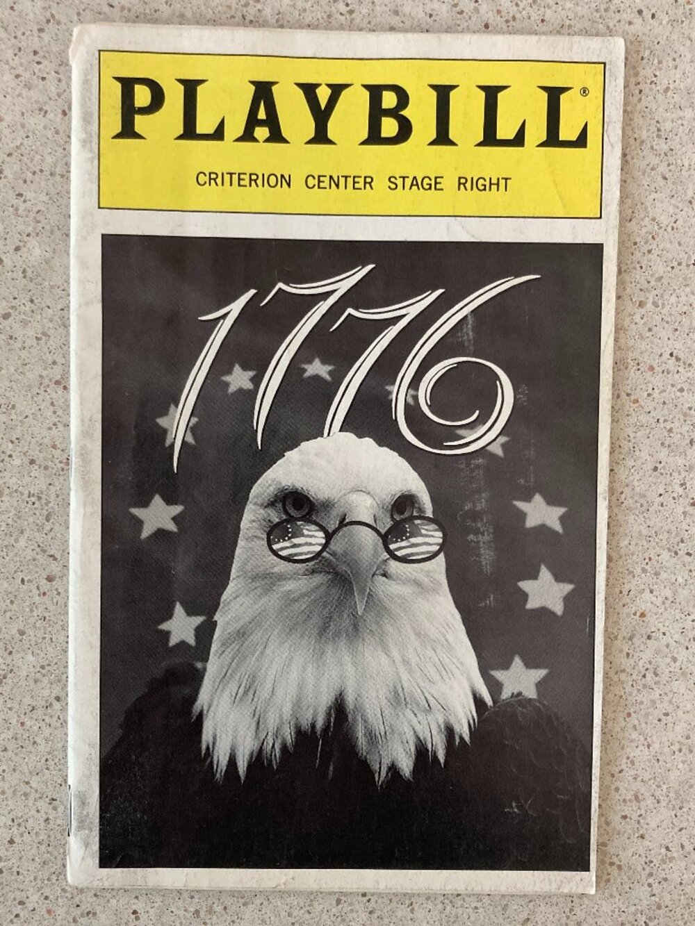 Playbill 1776 Pat Hingle Brent Spiner Linda Emond Creased Marked Cover Aug 1997